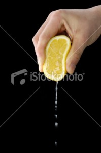 lemon being squeezed